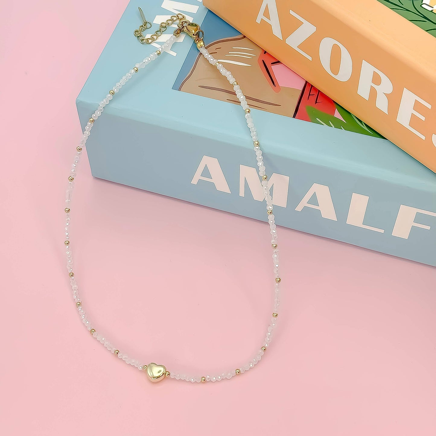 Tiny Gold Heartbeat Necklace