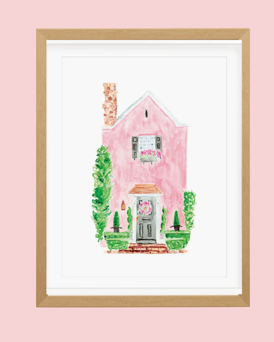 Pink Charleston SC House Art Print