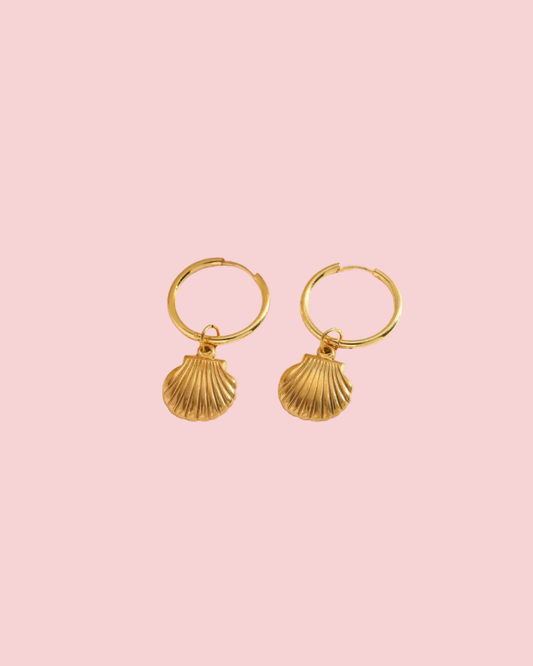 18K Plated Stainless Steel Sea Shell Earrings Jewelry