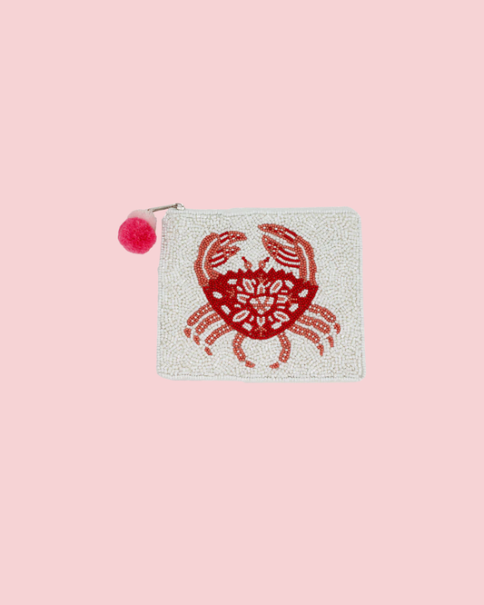 Crab Artist Series Beaded Coin Pouch