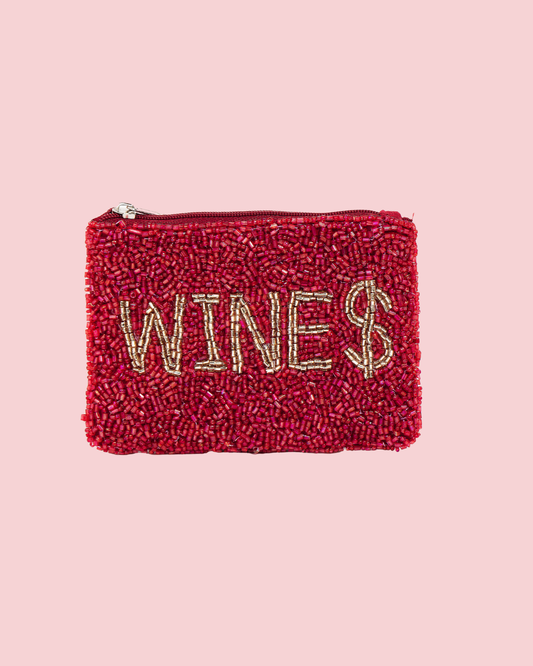 Wines Seed Beaded Coin Purse