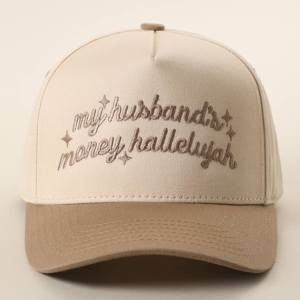 My Husband's Money Hallelujah Two-Tone Trucker Hat