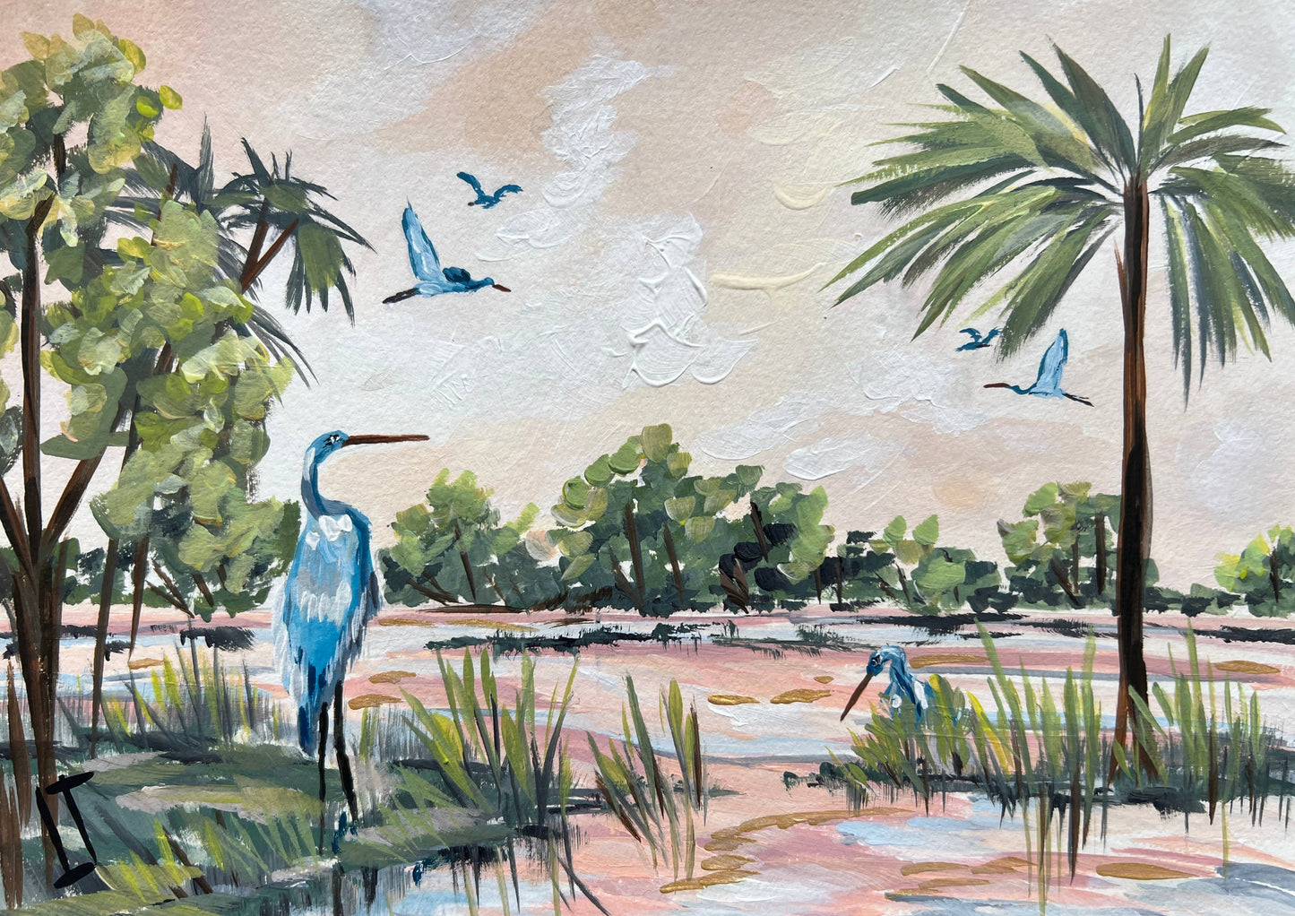 Coastal Print: Heron Land