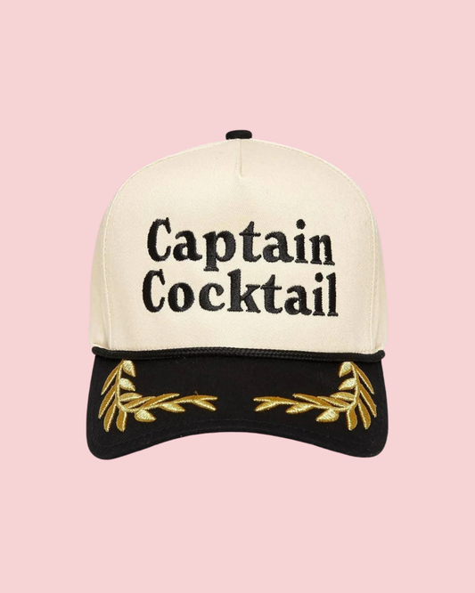 2-Tone Cap - Captain Cocktail - Black/Beige (nautical)
