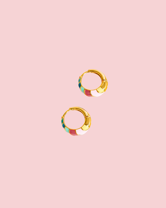 Paloma 18K Gold Colorful Striped Hoop Earring