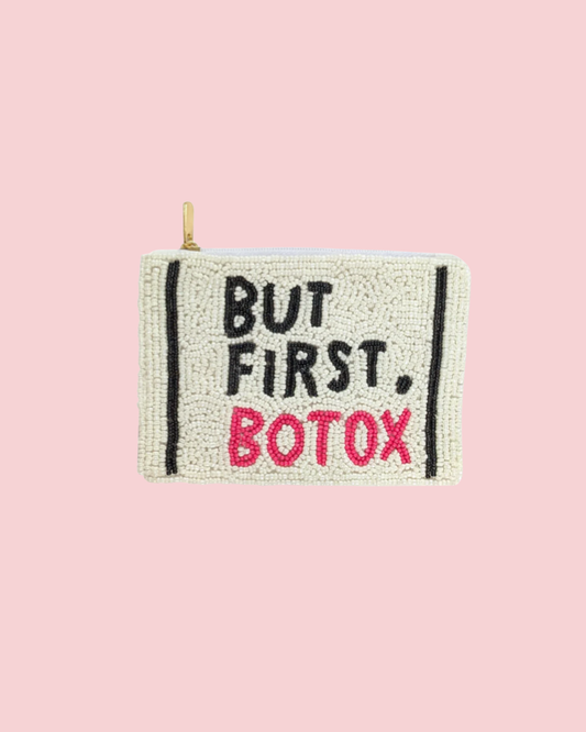 "But First Botox" Themed Beaded Coin Purse