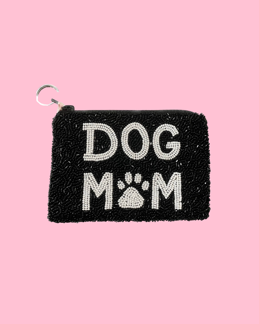 Dog Mom Beaded Coin Purse