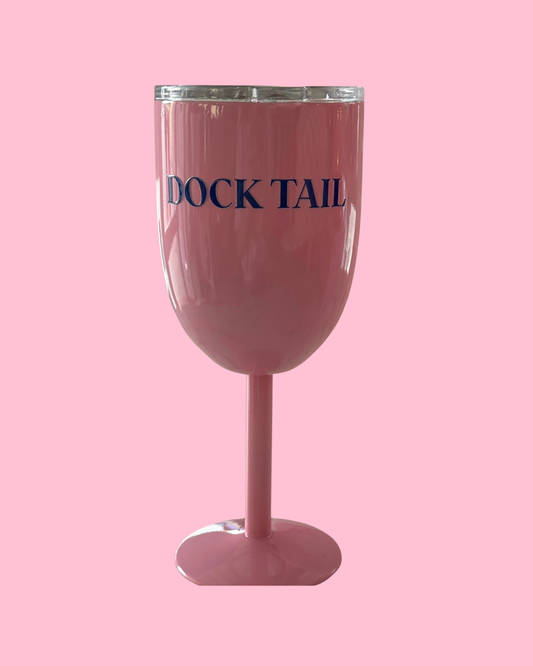 Pink Dock Tail Insulated Wine Goblet