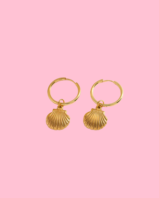18K Plated Stainless Steel Sea Shell Earrings Jewelry