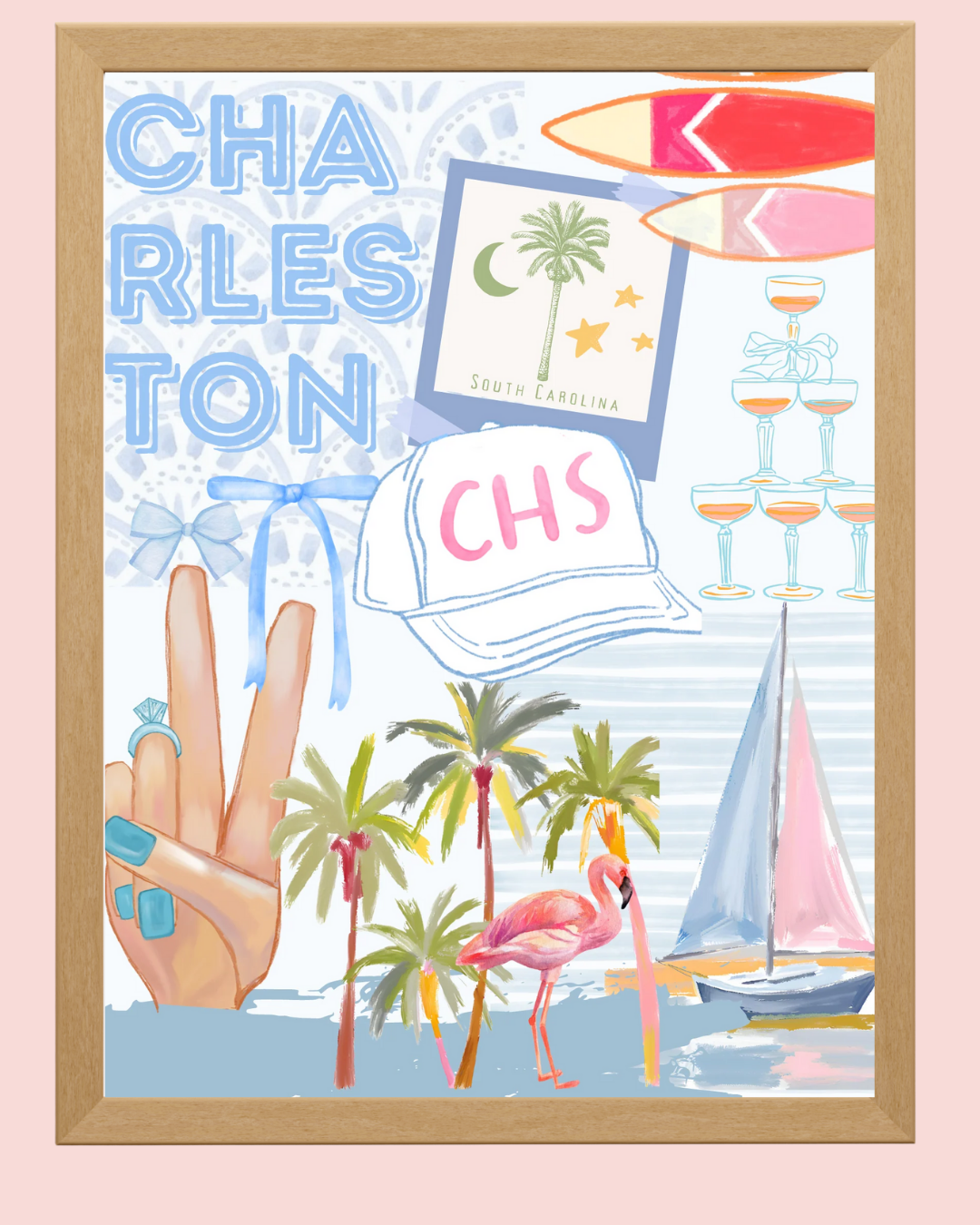 Charleston Collage Art Print
