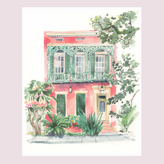 "The Watermelon House" Watercolor Fine Art Print
