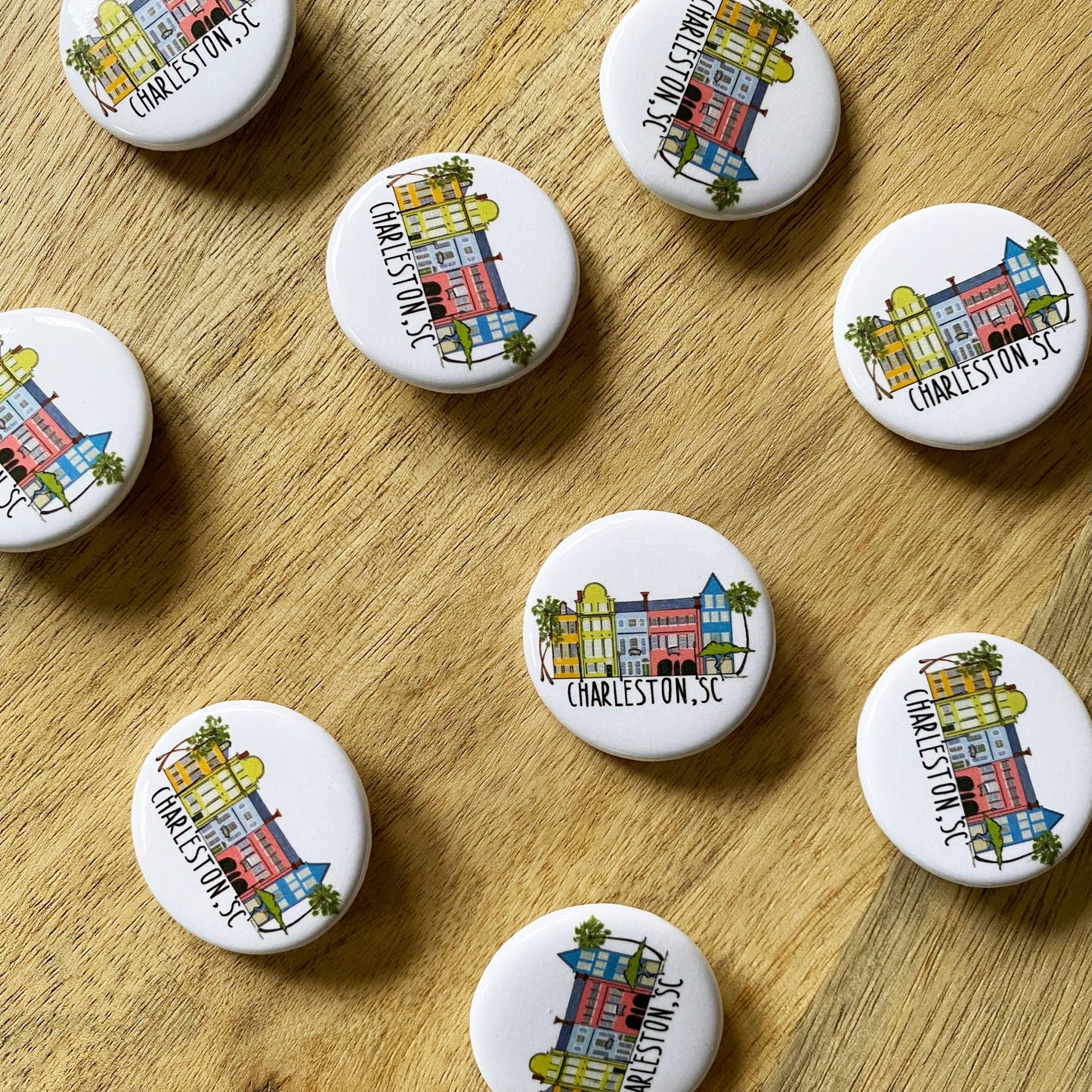 Rainbow Row Charleston Button