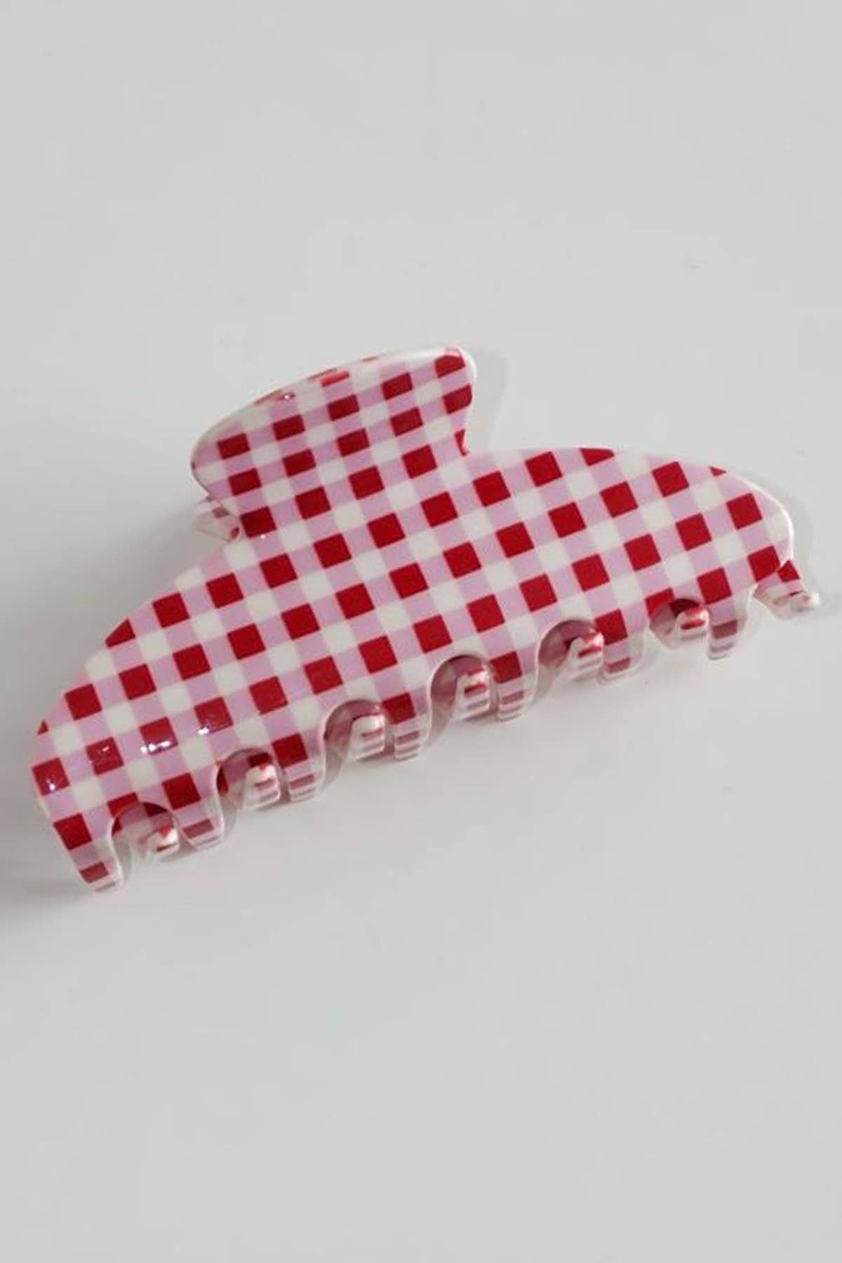 Jumbo Stripe Plaid Oval Claw Clip