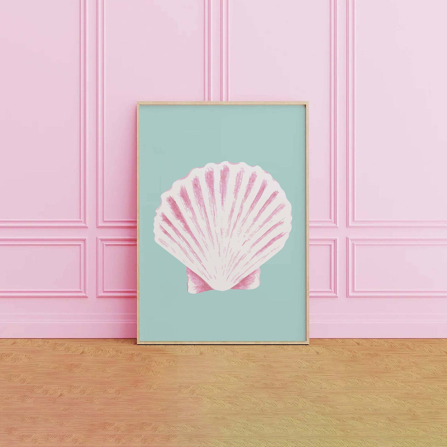 Aqua Seashell Print