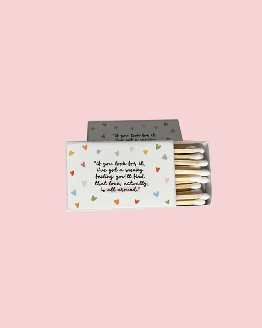 Love is All Around Hearts Matchbook