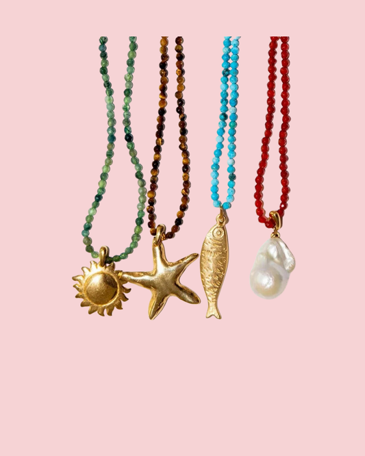 Gold Ocean Charms Necklace