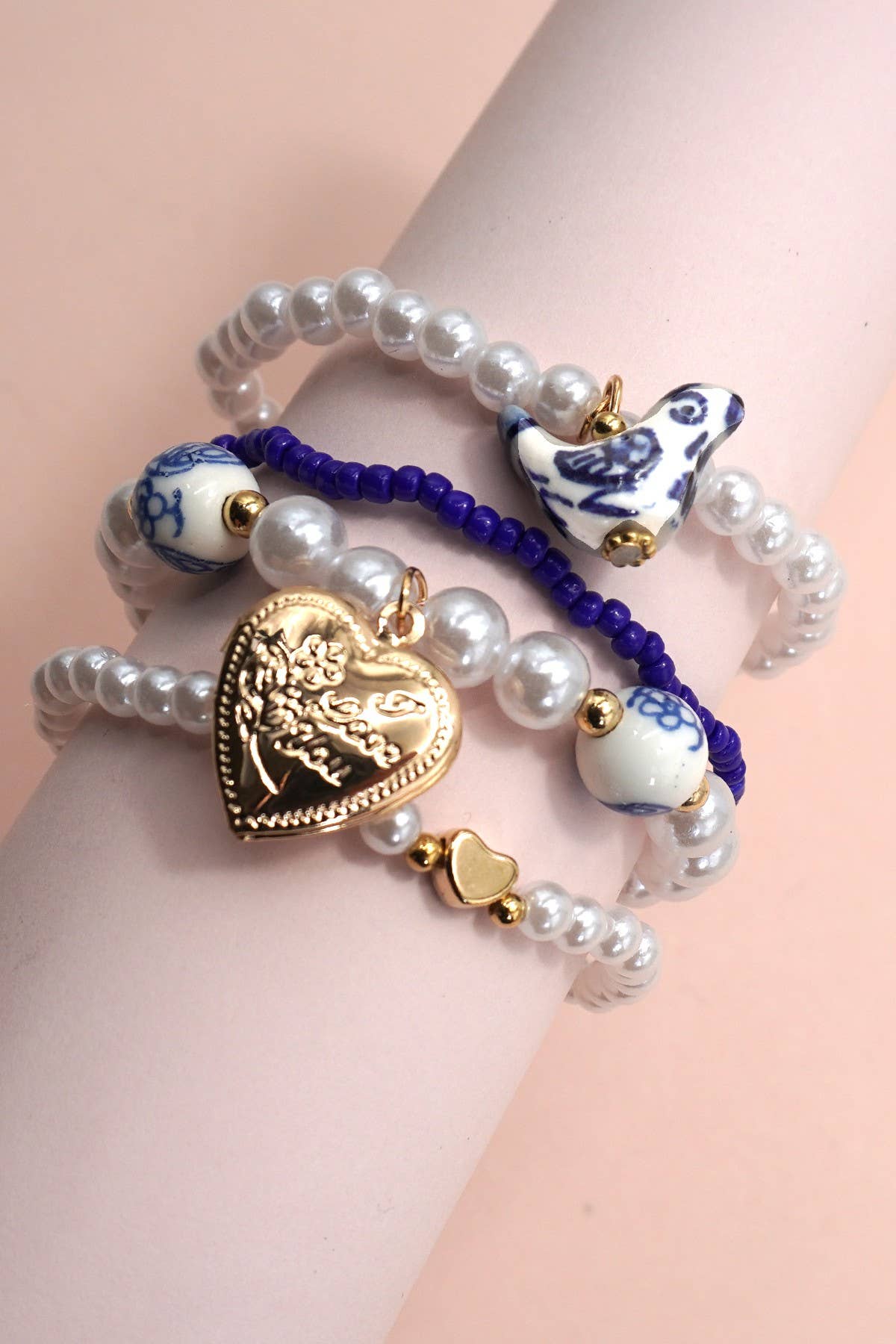 Blue Bow Multi Bracelet Set