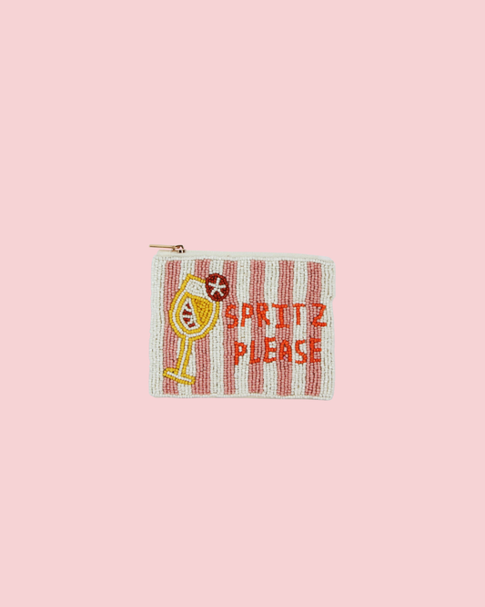 Ladies Spritz Please Fully Beaded Coin Purse