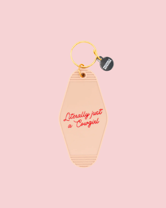 Hot Stamped Motel Keychain Literally Just a Cowgirl