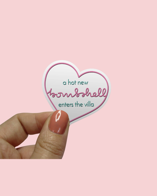 Hot New Bombshell Enters the Villa Love Island Heart Sticker