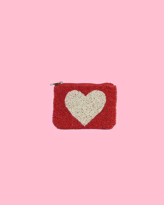 HEART Beaded Theme Coin Purse