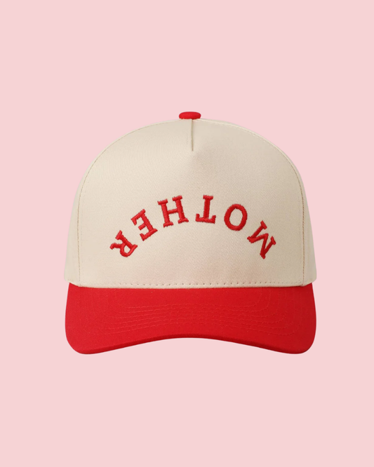 MOTHER Upside Down Lettering Embroidery Cap