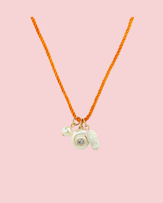 Beach Mode Coastal Sunset Reef Rope Pearl Charm Necklace