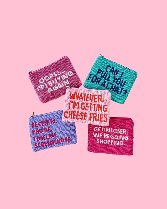 Pop Culture Themed XL Beaded Coin Purse