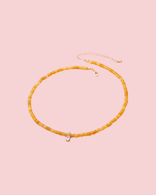 Natural Semi Precious Stone Beaded Charm Necklace