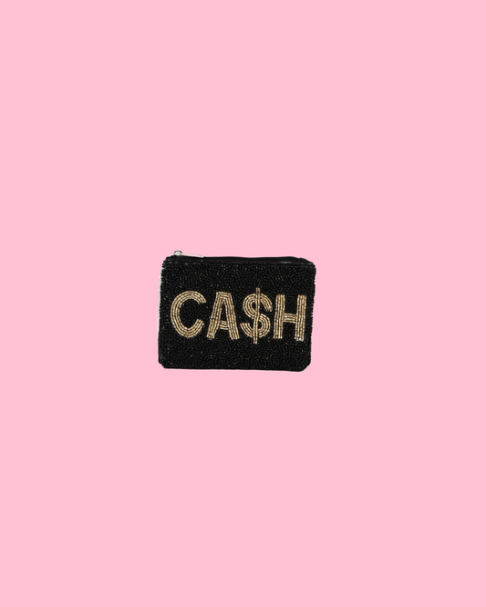 CASH Beaded Coin Purse