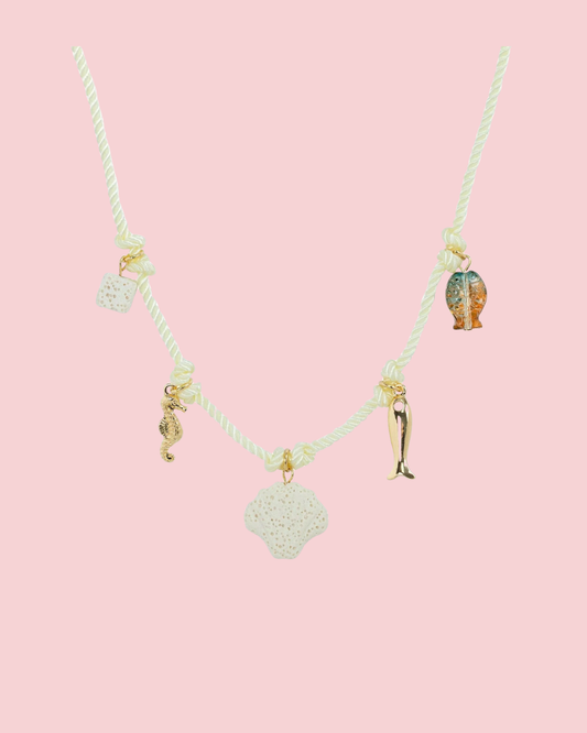Beach Mode Golden Tides Charm Cord Necklace