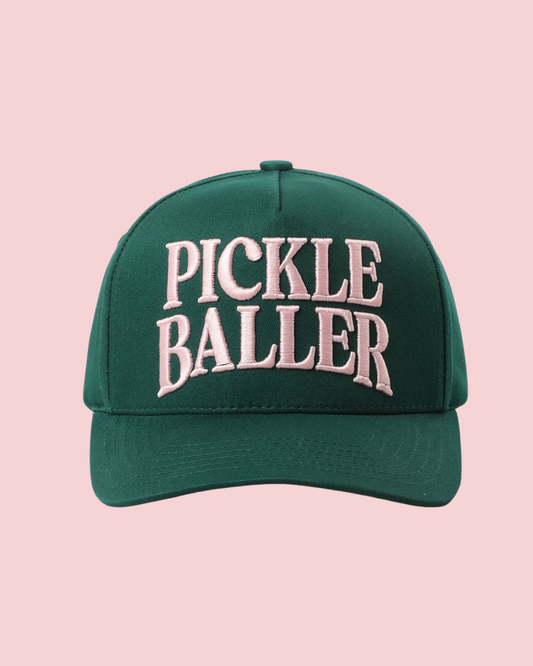 PICKLE BALLER 3D Letter Embroidery Two-Tone Trucker Hat