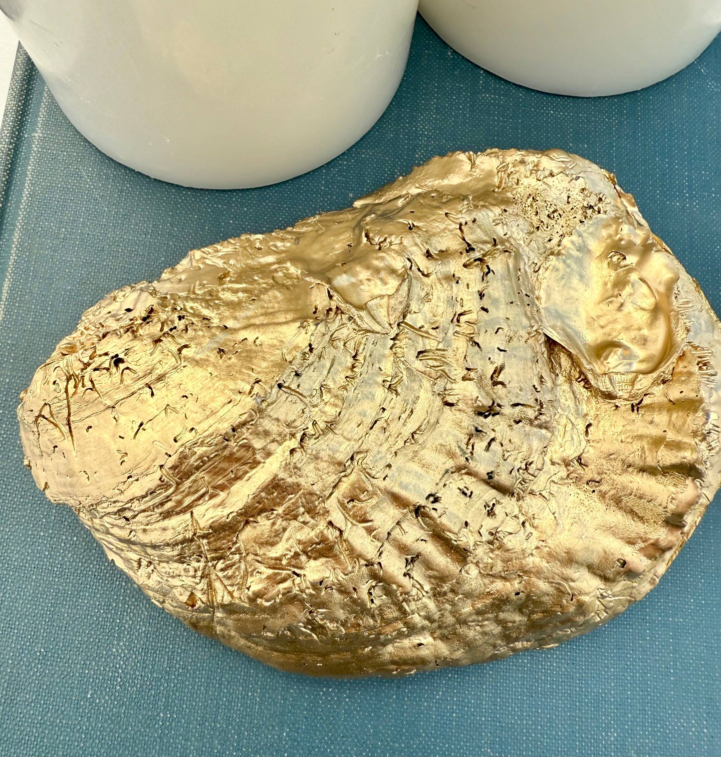 Decoupage Oyster Ring Dish--Seaside Beach Chairs