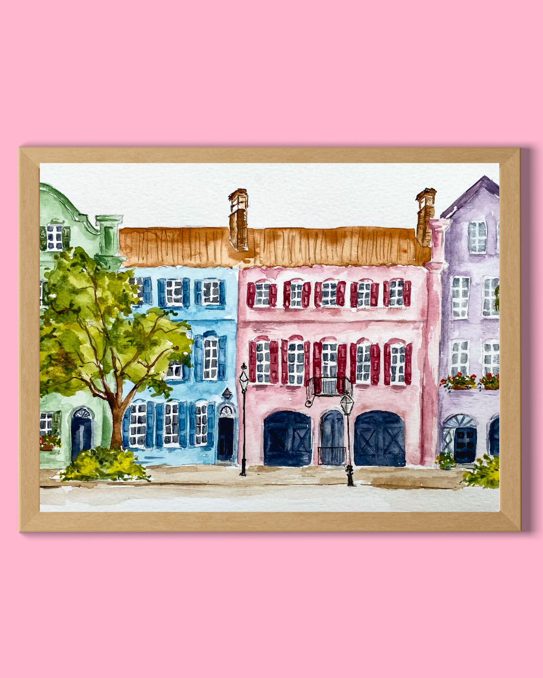 Rainbow Row Art Print