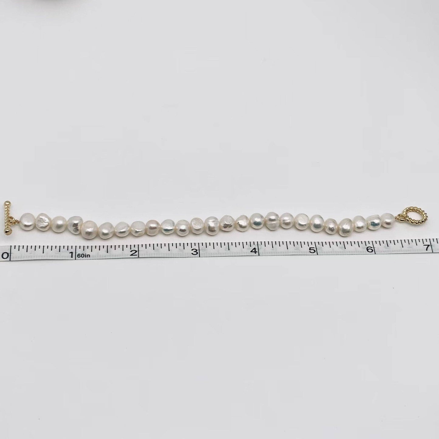 Irregular Pearl Beaded OT Buckle Bracelet