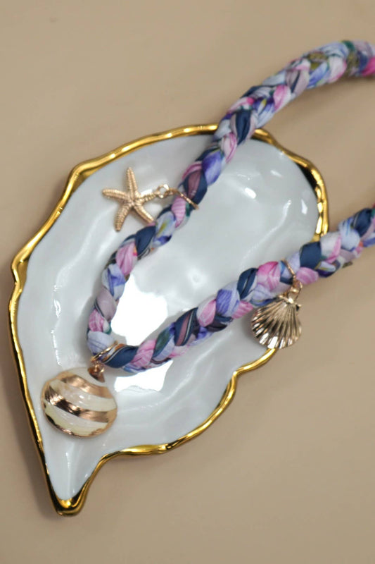 18K STAINLESS STEEL SCARF CHARM NECKLACE