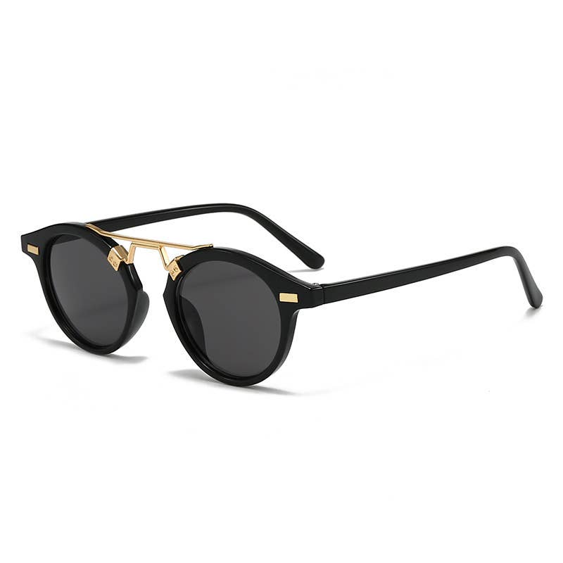 Fashionable Round-Frame Leopard Print Sunglasses