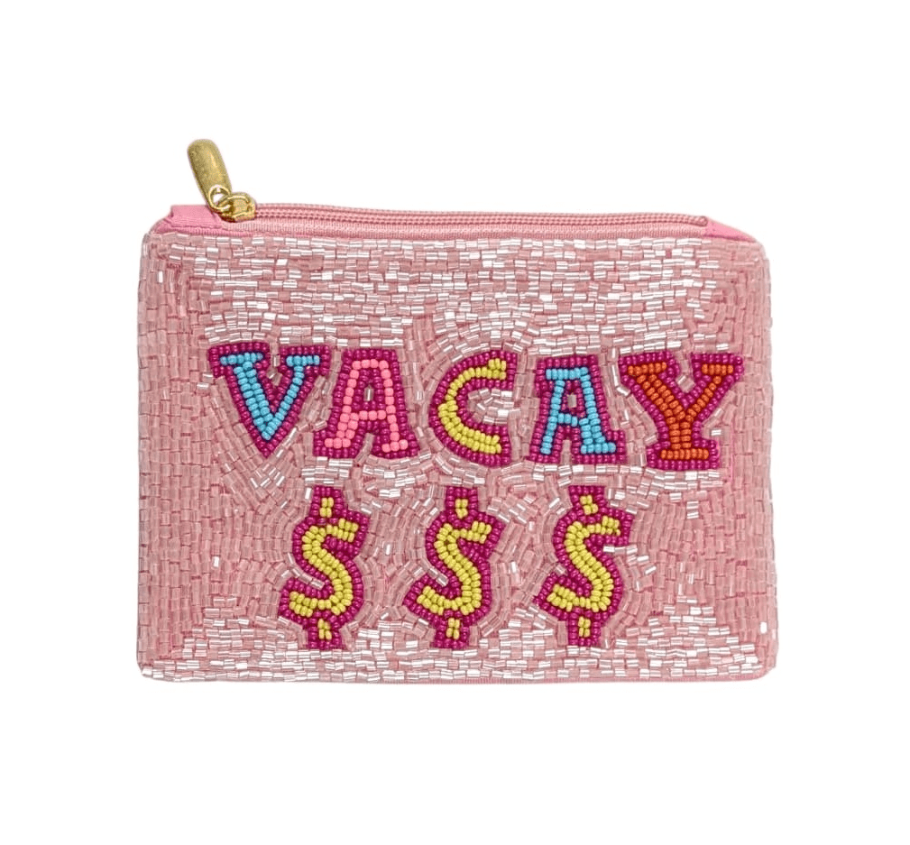 Ladies VACAY Themed Fully Beaded Coin Purse