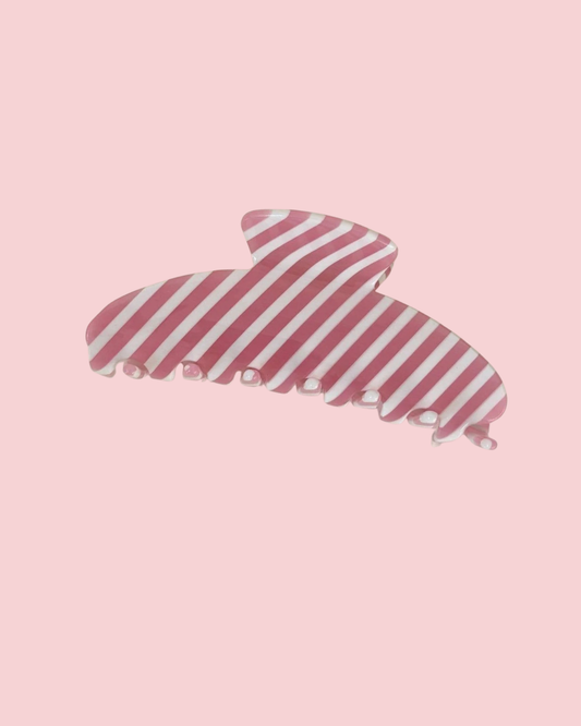Glossy Diagonal Stripe Pattern Acrylic Hair Claw Clip