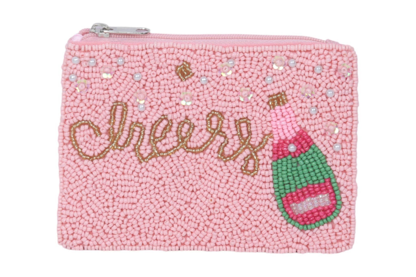 Cheers Themed Fully Beaded Coin Purse