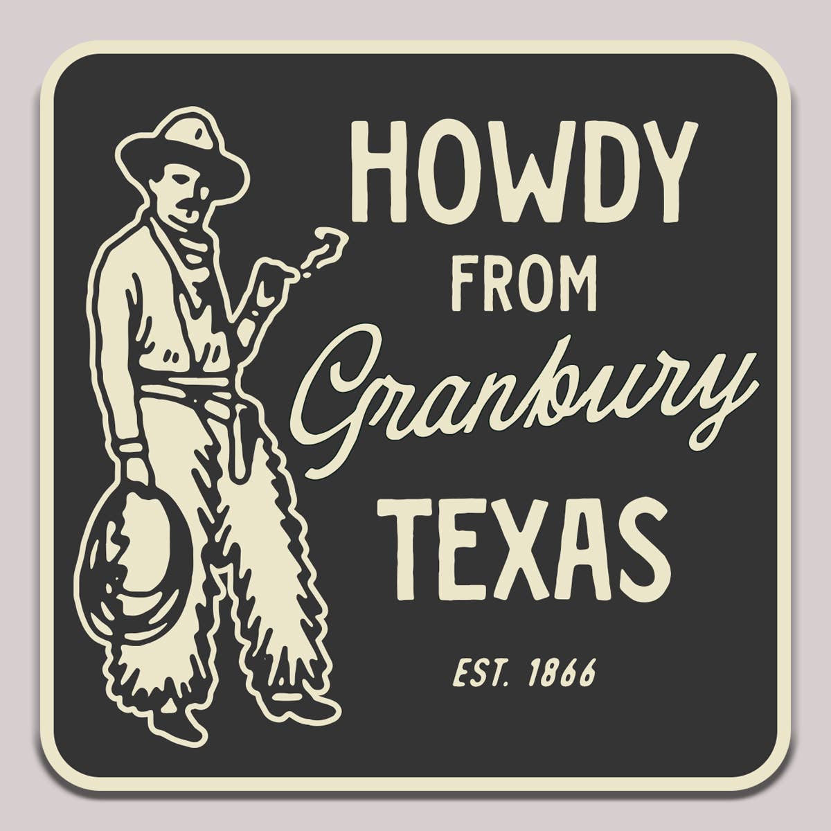 Personalized Howdy From City Sticker Decal, City Sticker