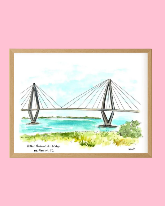 Charleston, South Carolina - Arthur Ravenel Jr Bridge. Art Print