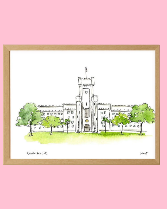 Charleston, South Carolina - Campus. Art Print