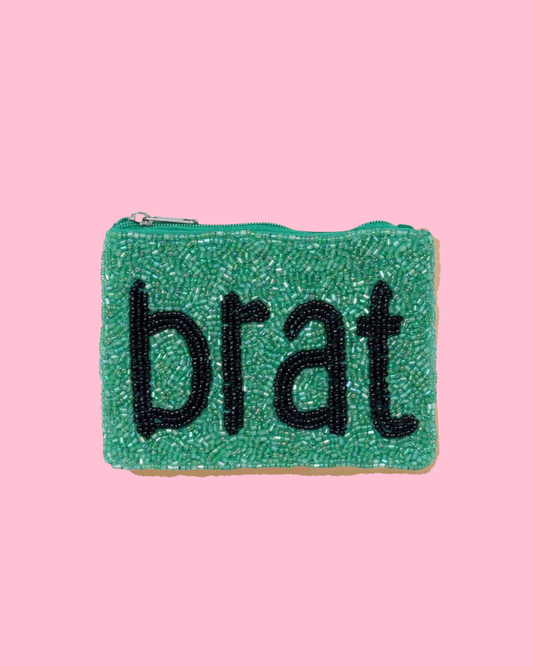 BRAT Message Seed Beaded Mini Pouch Bag