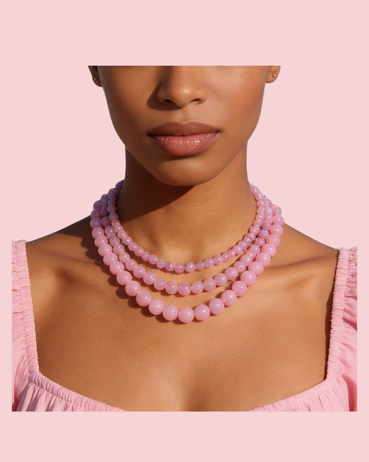 Purple-Pink Beaded Versatile Necklace