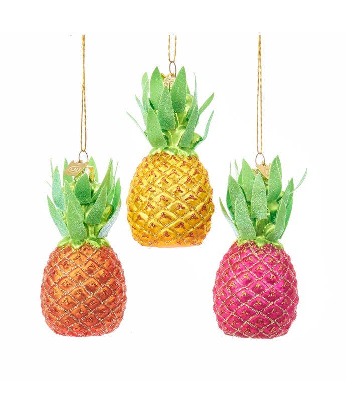 3.5"NOBLE GEMS GLS PINEAPPLE ORN 3A