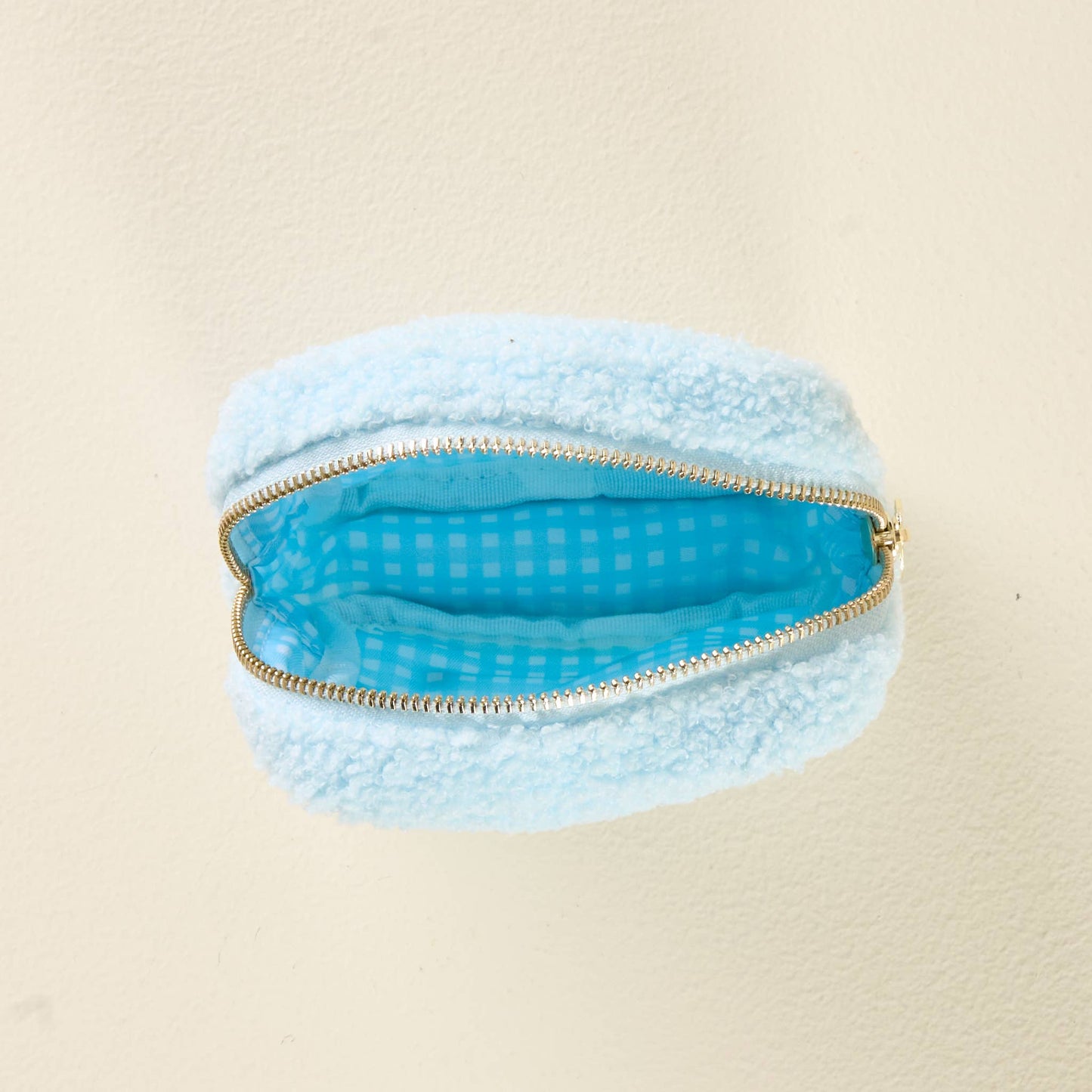 Teddy Pouch-Square Pearl Blue