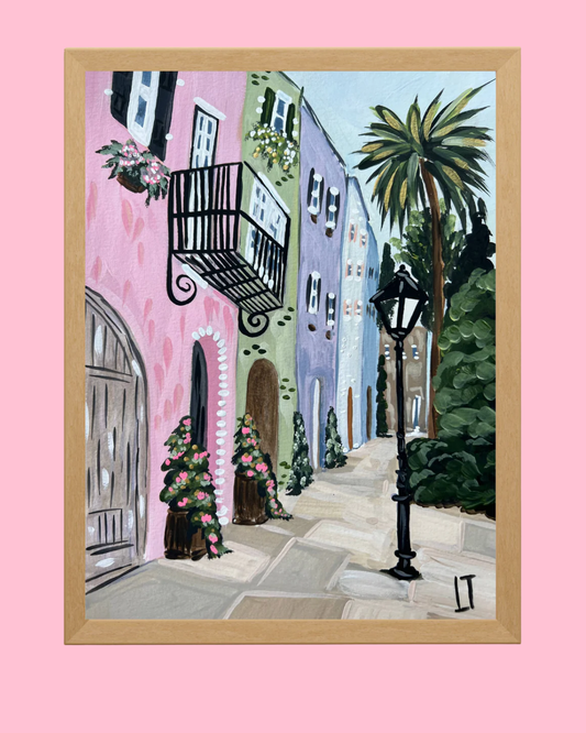 A Walk Along Rainbow Row: Charleston Inspired Print