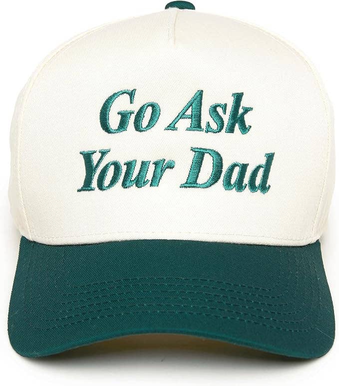 Two Tone Cap - Go Ask Your Dad - Beige/Green