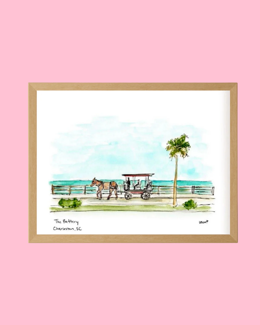 Charleston, South Carolina - The Battery. Art Print